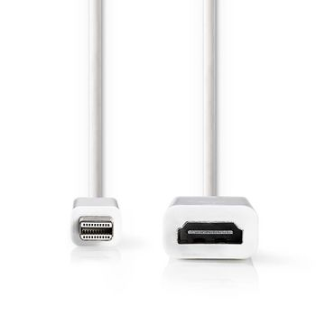 Miniatyrbild 2 av 3: Nedis CCGP37650WT02 videokabeladapter 0,2 m Mini DisplayPort HDMI Typ A (standard) Vit