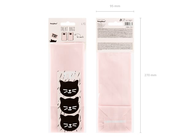 PartyDeco TNS11 matlåda Lunchväska papper Rosa 6 styck