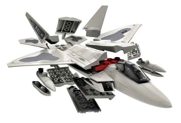 Miniatyrbild 2 av 8: Airfix QUICK BUILD F22 Raptor Luftfarkostmodell med fast vinge Monteringssats