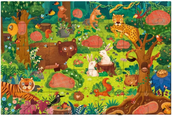 MIDEER Secret Puzzle Forest Pussel 35 styck Djur