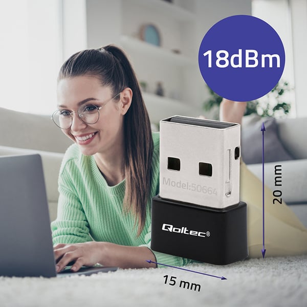 Miniatyrbillede 4 af 9: Qoltec 50664 WLAN adgangspunkt 650 Mbit/s Sort