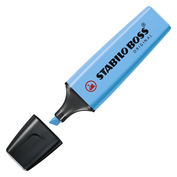 Miniatyrbillede 10 af 14: STABILO BOSS ORIGINAL speedmarker 1 stk Mejselspids Blå