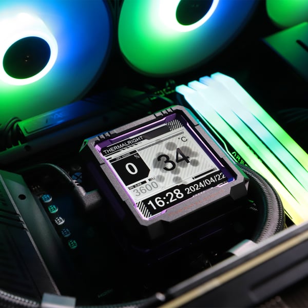 Miniatyrbillede 3 af 9: Thermalright Frozen Warframe PRO 360 Processor Alt-i-en væskekøler 12 cm Sort 1 stk
