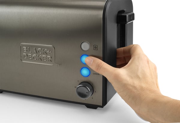 Black & Decker BXTO900E brödrostar 7 2 skivor 900 W Svart, Rostfritt stål