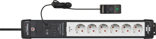 Brennenstuhl Premium-Line jatkojohto 3 m 6 AC-pistorasia(a) Sisätila Musta, Harmaa