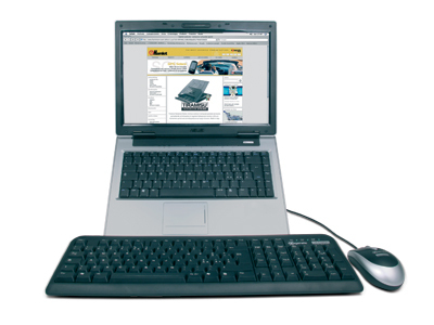 Hamlet XTMS100KM Tiramisù Notebook stand with keyboard and mouse Svart