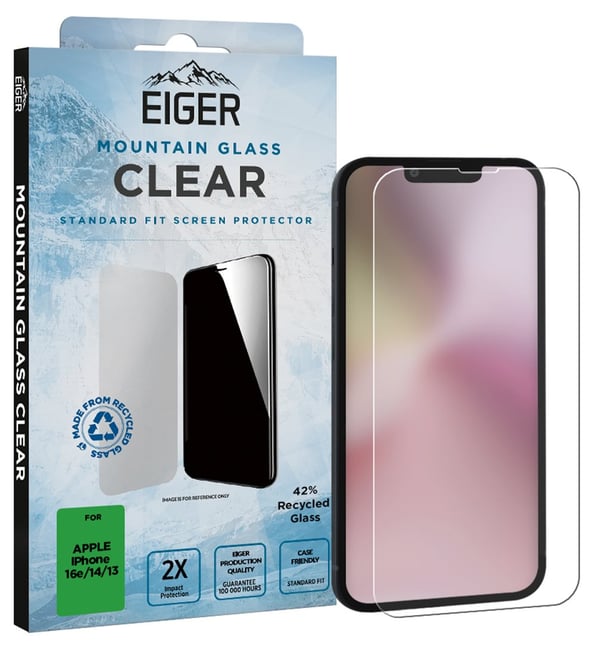 Miniatyrbillede 3 af 3: EIGER EGSP01024 Skærm og -bagsidebeskytter til mobiltelefon Klar skærmbeskytter Apple 1 stk