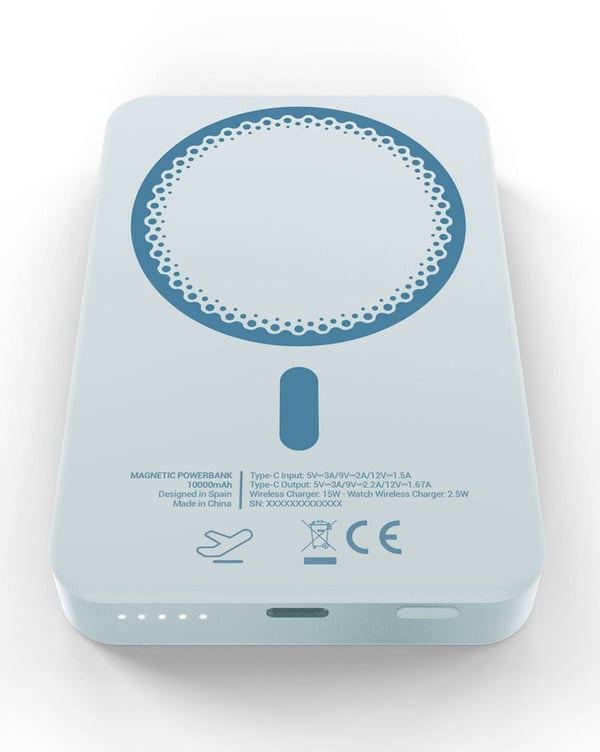 Energy Sistem Magnetic Powerbank 10000 mAh Trådløs opladning Blå