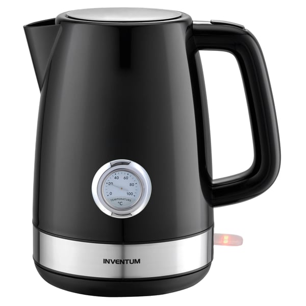 Miniatyrbillede 1 af 5: Inventum HW917B elkedel 1,7 L 2200 W Sort, Rustfrit stål