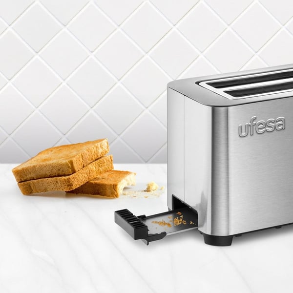 Ufesa 71305542 leivänpaahdin 7 2 viipale(i)ta 850 W Musta, Ruostumaton teräs