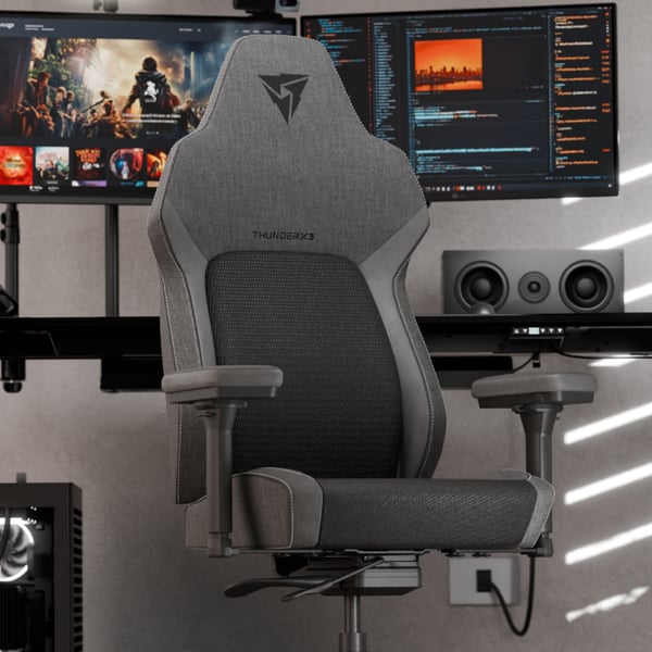 ThunderX3 CORE Smart Mesh PC-pelituoli pehmustettu istuin Musta, Harmaa