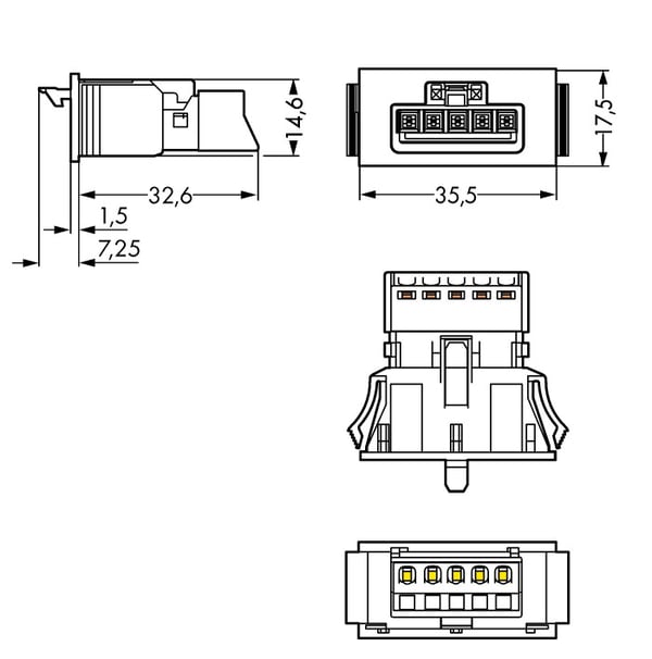 Miniatyrbillede 2 af 3: Wago 890-705 kabelsamler Sort