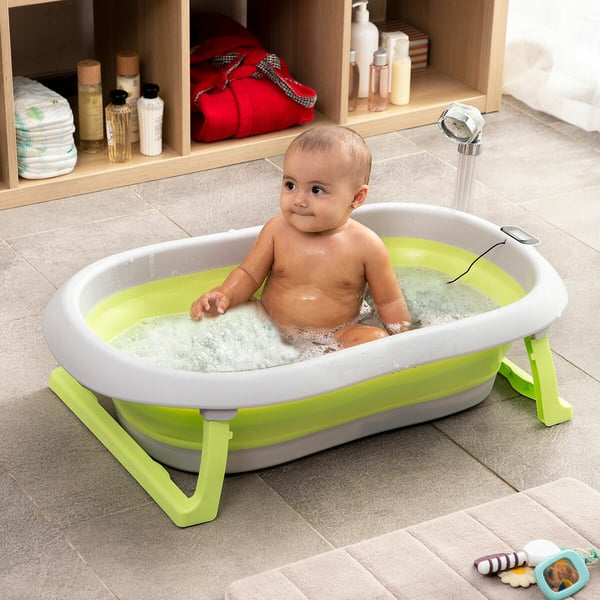 Miniatyrbillede 1 af 9: InnovaGoods Fovibath baby badekar Termoplastisk elastomer (TPE) Grøn, Grå 38 L