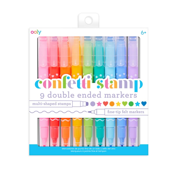 Dobbelt-endede tuschpenne med stempler Confetti Stamp