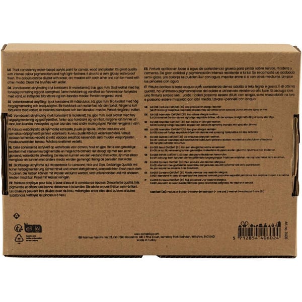 Creativ Company 35135 akrylmaling 75 ml Sort, Blå, Rød, Hvid, Gul Rør