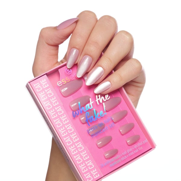 Essence what the fake! PRESS ON NAIL Fingernegle Lyserød Monokromatisk 12 stk Kasse