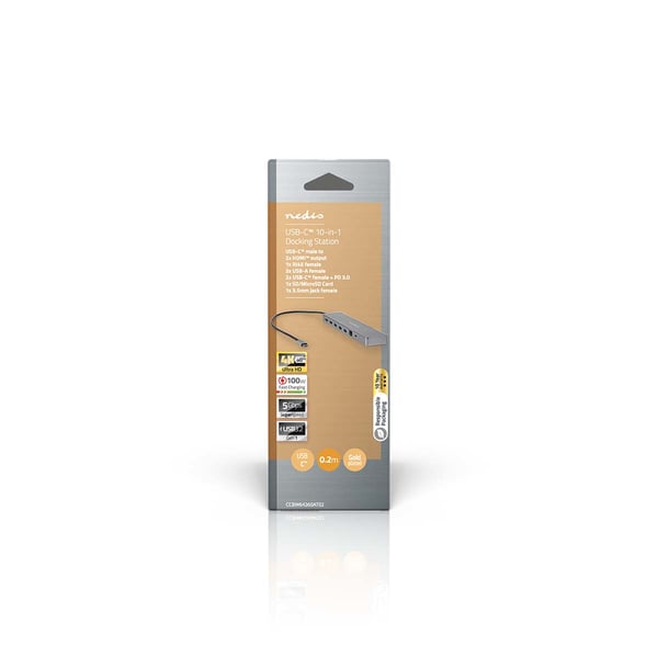 Miniatyrbild 7 av 7: Nedis CCBW64260AT02 gränssnittshubbar USB 3.2 Gen 1 (3.1 Gen 1) Type-C Antracit