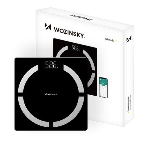Wozinsky WIWL-30 Suorakulmio Musta Sähkökäyttöinen henkilövaaka Wozinsky WIWL-30 Suorakulmio Musta Sähkökäyttöinen henkilövaaka