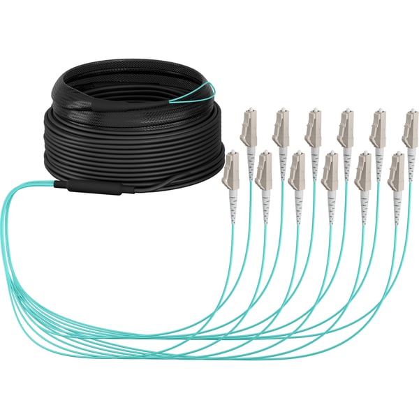 EFB Elektronik O8342S20OM3 InfiniBand og fiberoptisk kabel 20 m 12x LC U-DQ(ZN) BH Beige, Sort