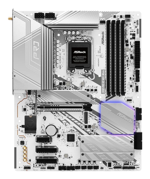 Miniatyrbild 3 av 6: Asrock Z890 Pro RS WiFi White Intel Z890 LGA 1851 (Socket V1) ATX