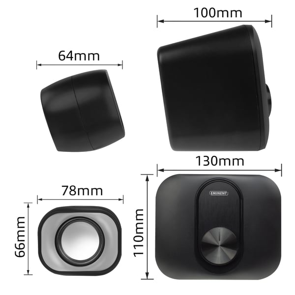 Miniatyrbillede 3 af 4: Eminent EM3515 højttalersæt 11 W PC/Laptop Sort 2.1 kanaler 3 W