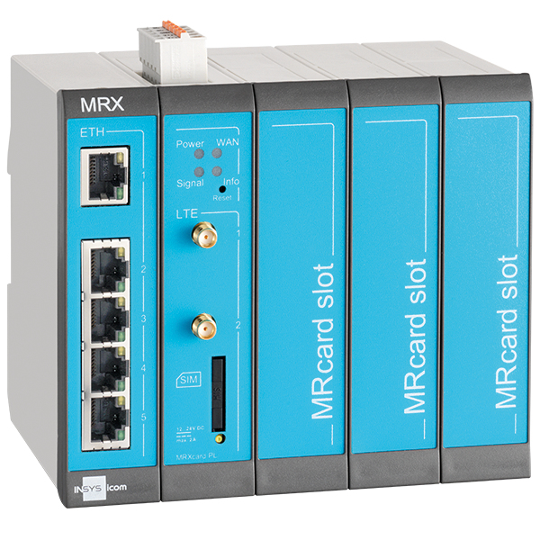 Insys Microelectronics MRX5 LTE kabelansluten router Snabb Ethernet Blå, Grå Insys Microelectronics MRX5 LTE kabelansluten router Snabb Ethernet Blå, Grå