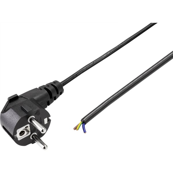 Conrad SY-5044220 Strom Anschlusskabel Schwarz 1.50 m Svart 1,5 m Strömkontakt typ C