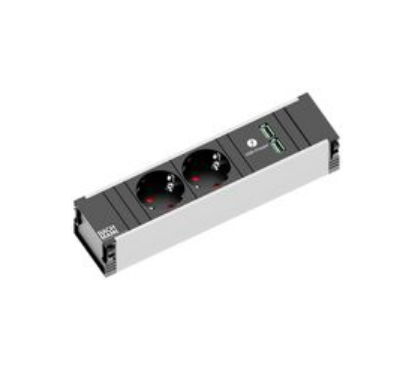 Bachmann 912.0156 stikdåse 0,2 m 2 AC stikkontakt(er) Indendørs Sort, Grå