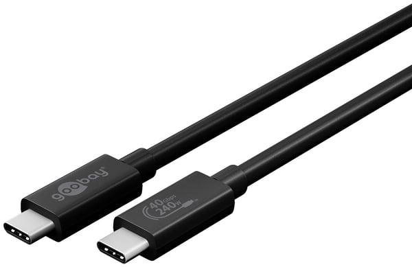 Goobay 61716 USB-kaapeli USB4 Gen 3x2 0,7 m USB C 40 Gbit/s 240 W Musta