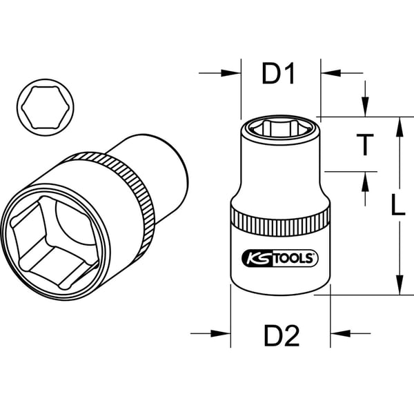 Miniatyrbild 2 av 2: KS Tools 917.1347 hylsnyckelsats Uttag