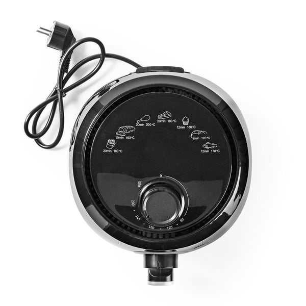 Nedis KAAF120FBK frituregryde Enkelt 2,4 L Enkeltstående 1000 W Varmluftsteger Aluminium, Sort
