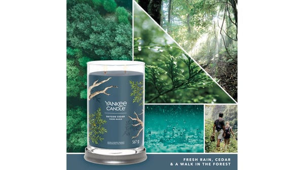 Miniatyrbillede 3 af 4: Yankee Candle Signature vokslys Cylinder Ravfarvet, Grapefrugt, Mandarin Blå 1 stk
