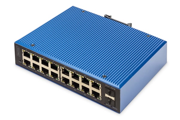 Digitus DN-651158 nätverksswitchar hanterad L2 Gigabit Ethernet (10/100/1000) Svart, Blå