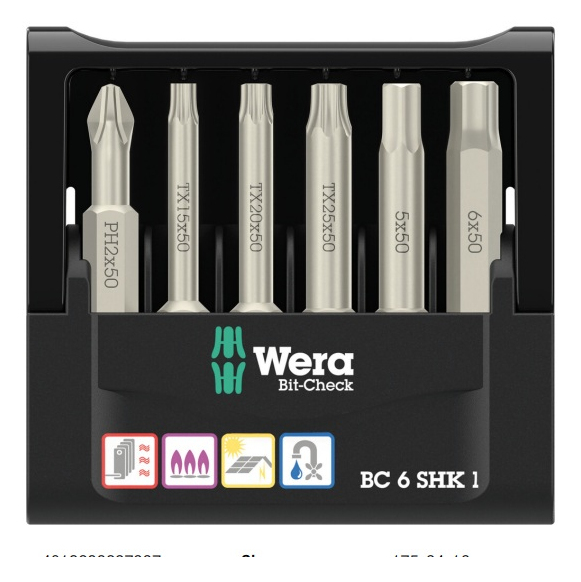 Wera 05073631001 skruetrækker bit 6 stk
