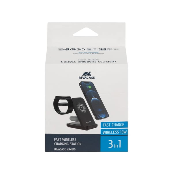 Miniatyrbillede 9 af 21: Rivacase VA4916 oplader til mobil enhed SmartWatch, Headset, Smartphone Sort USB Trådløs opladning Indendørs