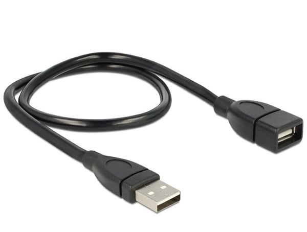 Miniatyrbillede 3 af 3: DeLOCK 50cm USB 2.0 USB-kabel 0,5 m USB A 0,48 Gbit/sek. Sort