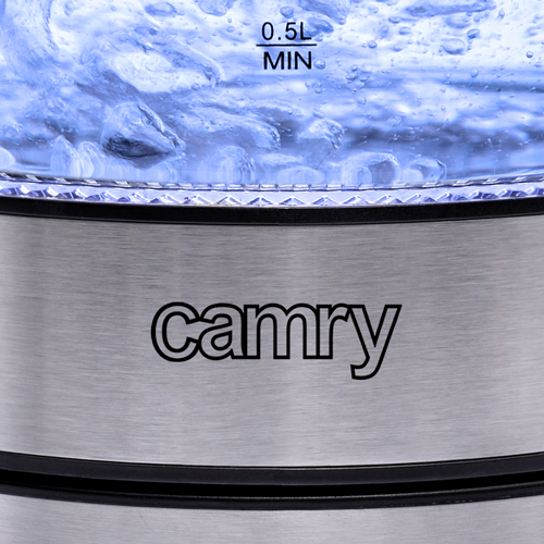 Miniatyrbild 12 av 12: Camry Premium CR 1290 vattenkokare 1,7 l 2000 W Svart, Transparent