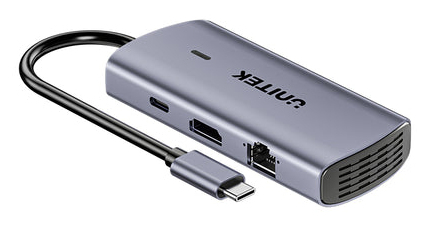 UNITEK D1113CGY01 interface hub 2 x USB 3.2 Gen 2 (3.1 Gen 2) Type-C 1000 Mbit/s Grå