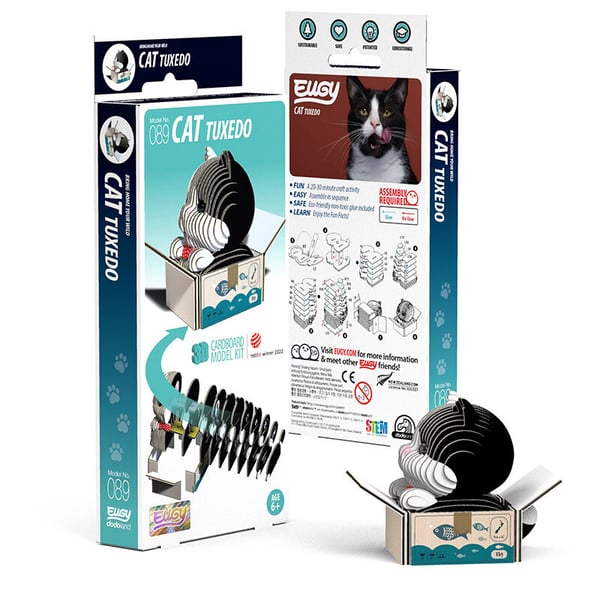 Miniatyrbillede 3 af 5: Eugy CAT Tuxedo 3D puslespil 7 stk Dyr