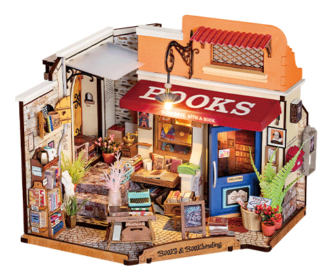 ROBOTIME Corner Bookstore 3D-pussel 108 styck Stad