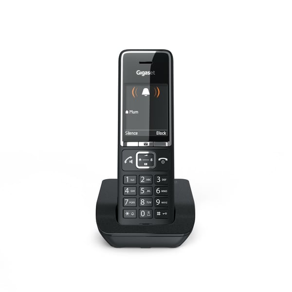 Gigaset COMFORT 550 Analog/DECT-telefon Nummervisning Sort