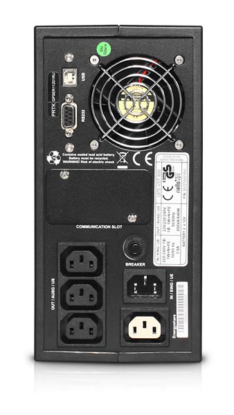 Miniatyrbillede 2 af 2: Riello VST 800 UPS-enhed Interaktivt indgangsstik 0,8 kVA 640 W 4 AC stikkontakt(er)