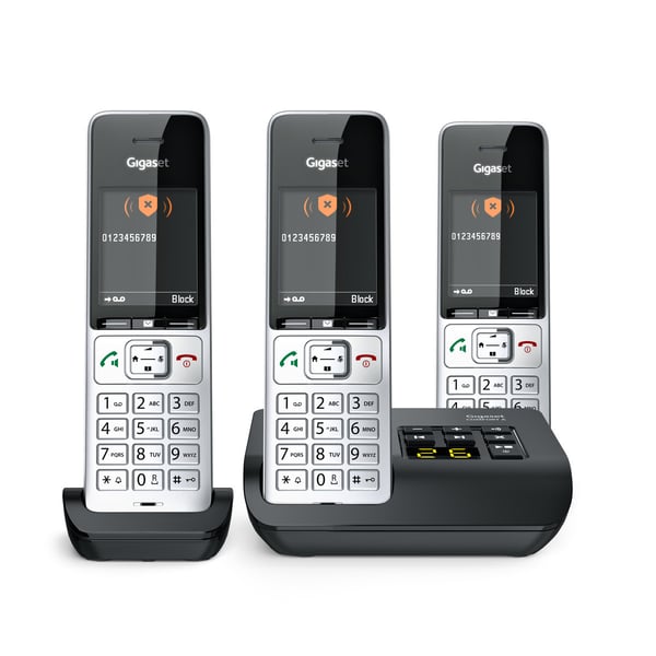 Miniatyrbillede 8 af 20: Gigaset COMFORT 500A Trio Analog/DECT-telefon Nummervisning Sort, Sølv