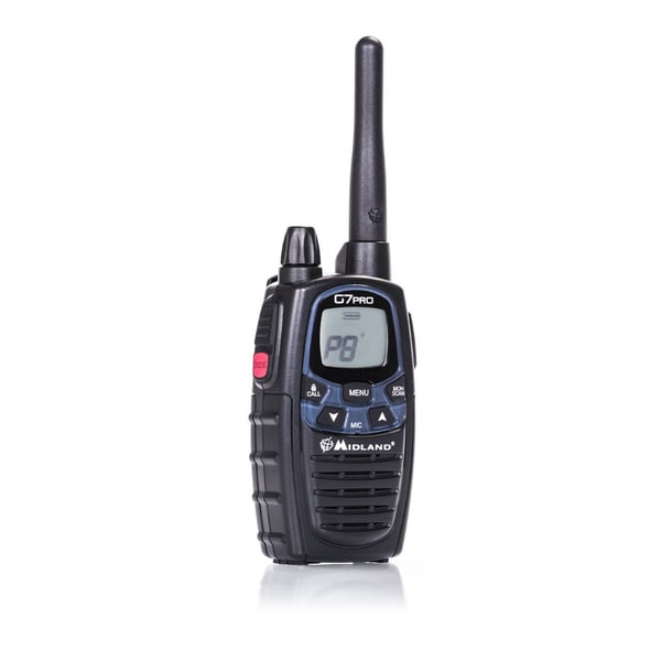 Miniatyrbillede 5 af 8: Midland G7 PRO to-vejs radio 8 kanaler 446.00625 - 446.09375 MHz Sort