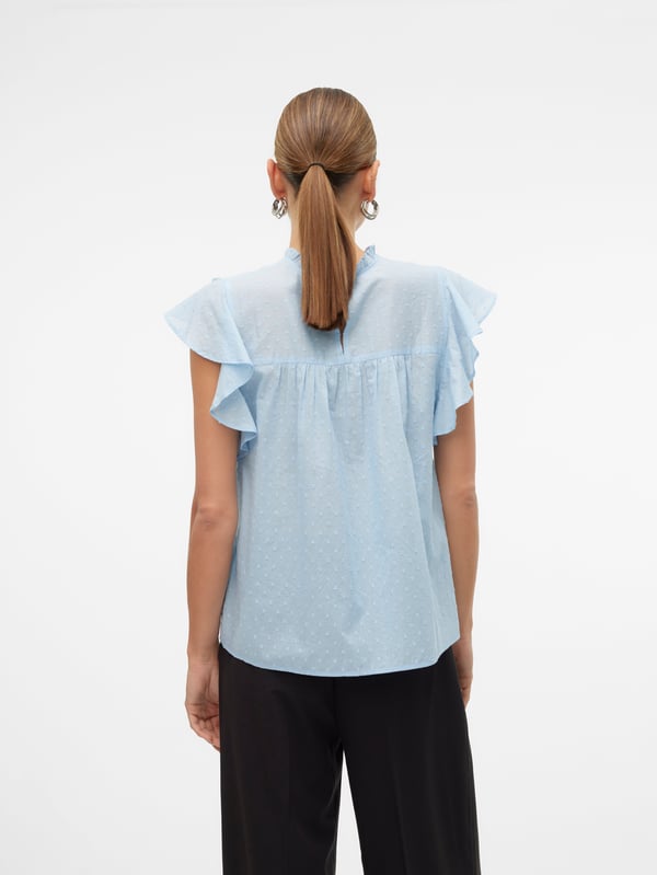 Vero Moda VMTRINE Top,10301205,XS Top (tøj) Rund krave Ærmeløs Bomuld