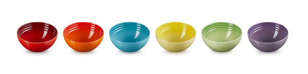 Le Creuset 79349338359030 soppskål Snacksskål 0,33 l Rund Stengods Blå, Grön, Ogenomskinlig, Röd, Violett, Gul 6 styck