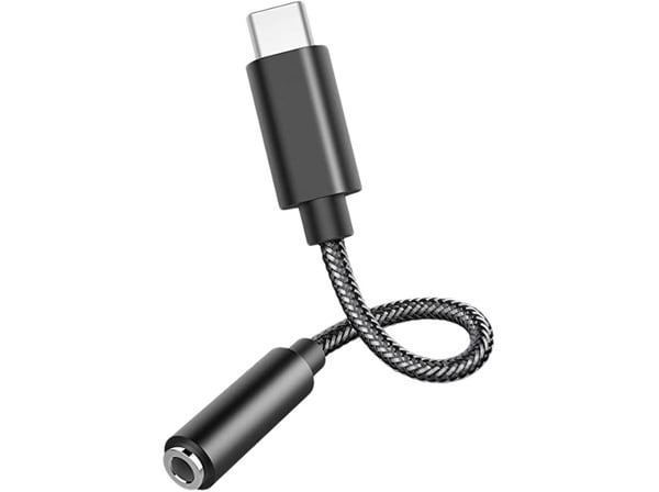 DLH DY-TU4560 kabelomvandlare (hane/hona) USB-C 3.5 mm Svart