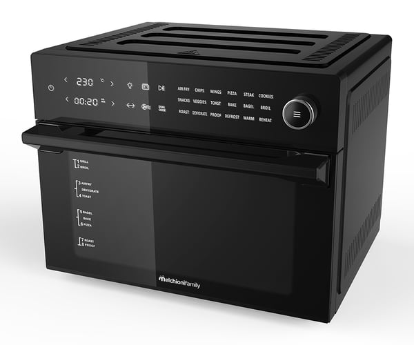 Miniatyrbild 1 av 5: Melchioni 118340032 fritös Single 30 l Fristående 1800 W Varmluftsfritös Svart