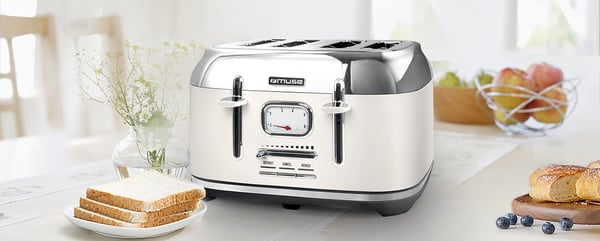 Muse MS-131 SC leivänpaahdin 6 4 viipale(i)ta 1800 W Ruostumaton teräs, Valkoinen