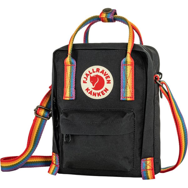 Fjällräven Kanken Rainbow Sling Vinylonstof Sort Unisex Skuldertaske